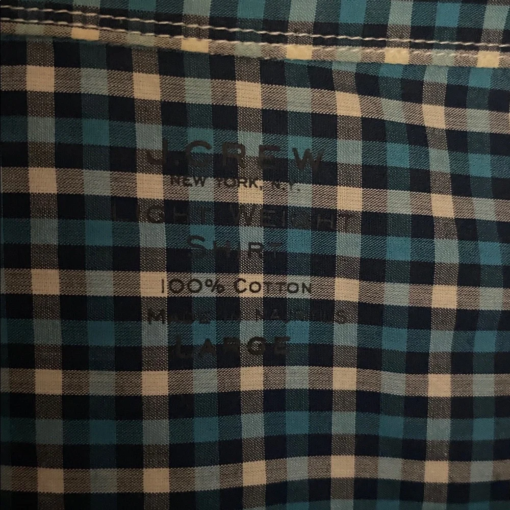 J.Crew Mens size large blue plaid button down long sleeve shirt